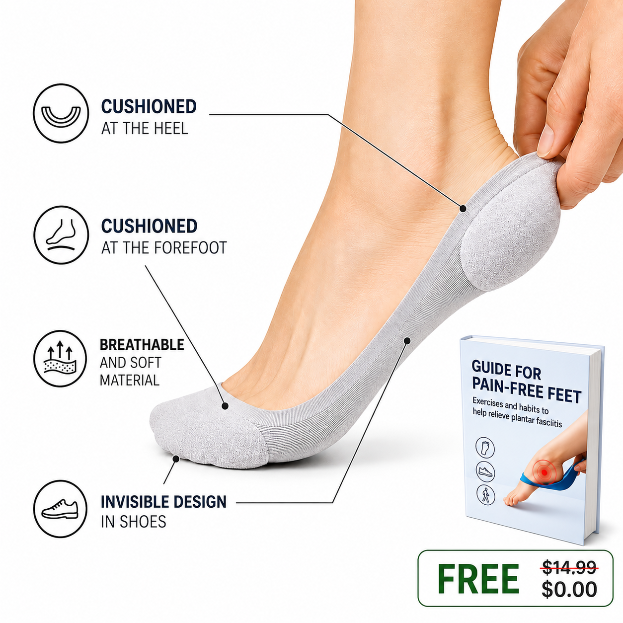 Cushioned Plantar Fasciitis Relief Socks