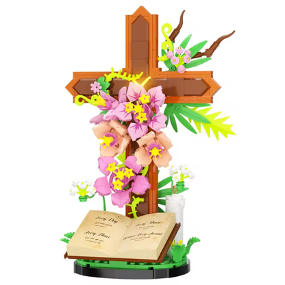 Kit de Ensamblaje Cruz con Ramo y Escritura Sagrada