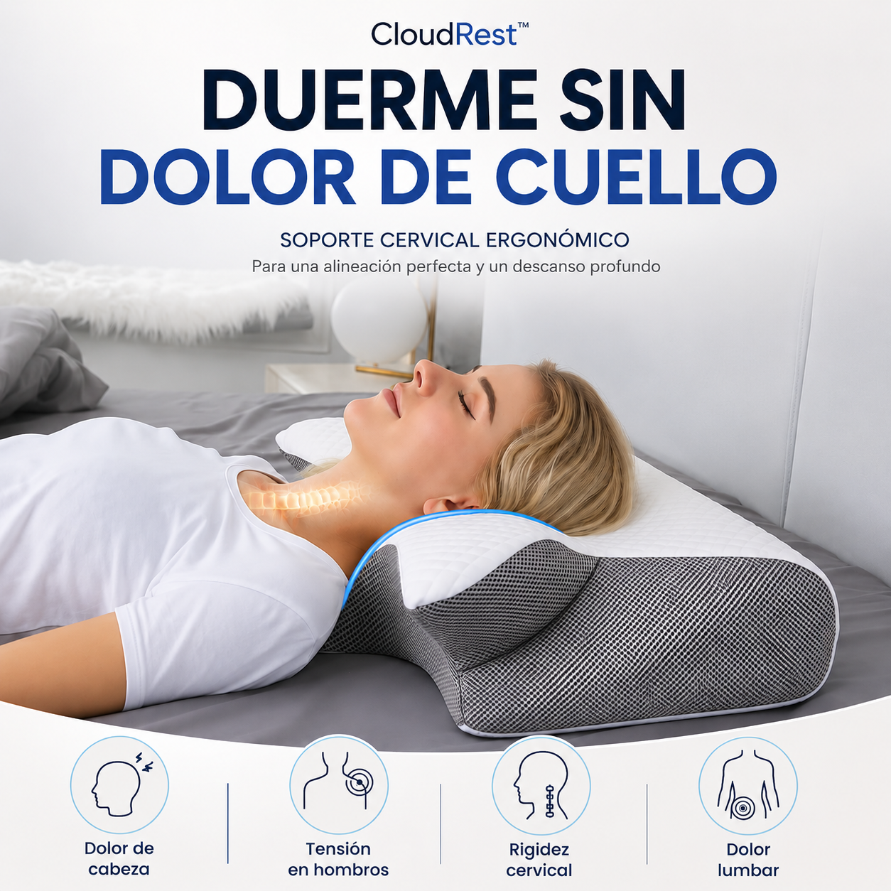 CloudRest™ | Almohada Cervical Ergonómica
