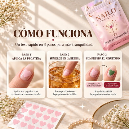Nailo™ SafeSip — Pegatinas Detectoras para Bebidas